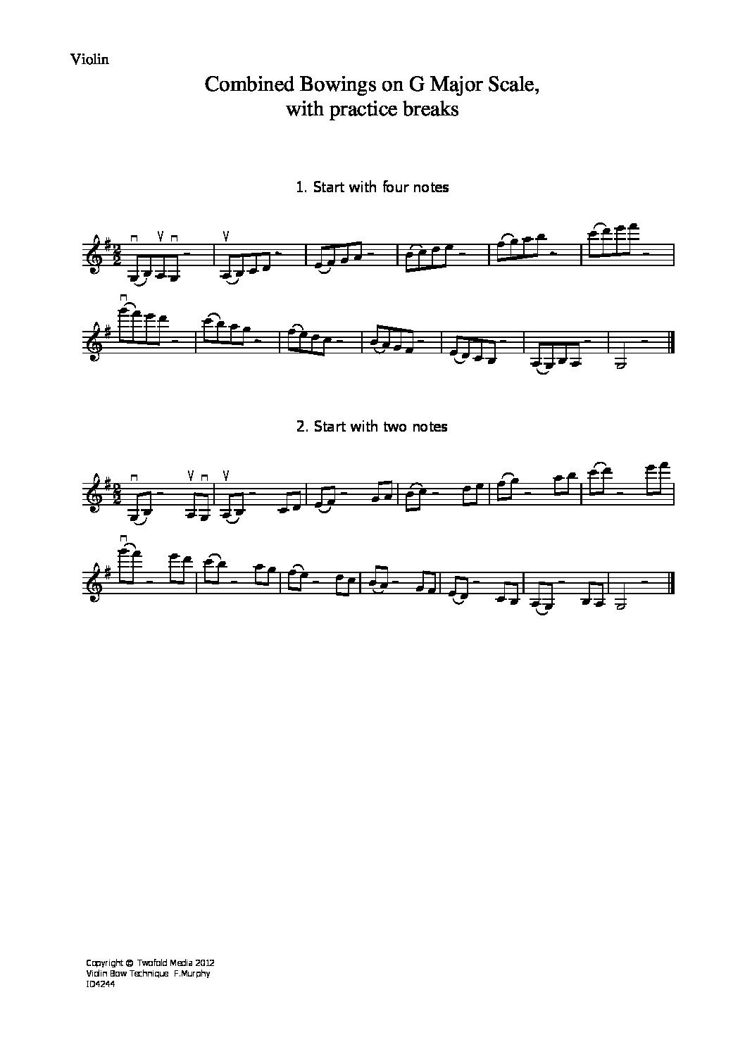 Combination bowings g major scale_vn