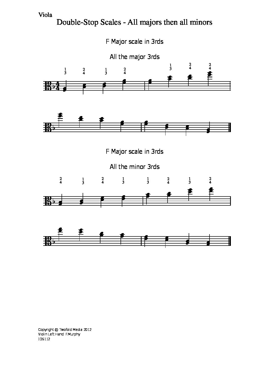 Double-stop scales – all majors & minors_va