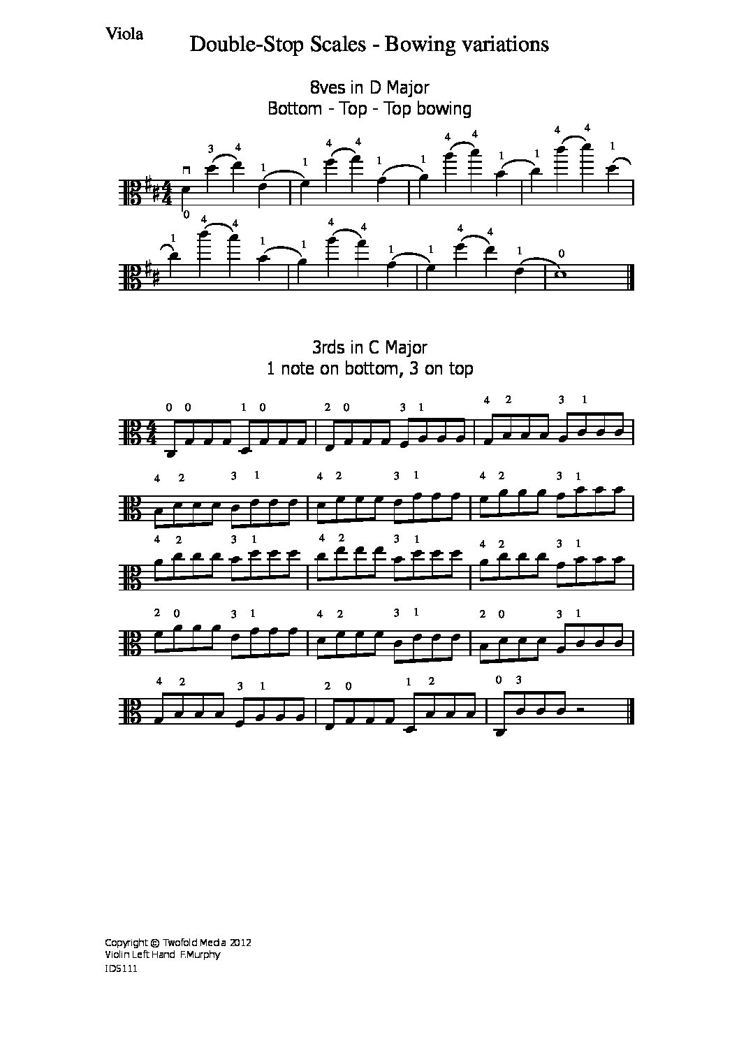Double-stop scales – bow variations_va