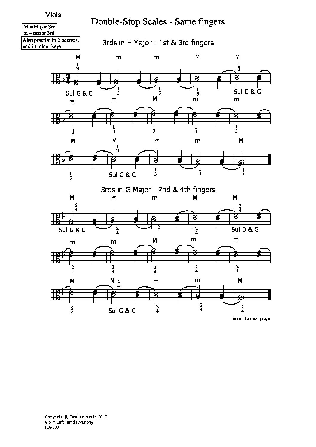 Double-stop scales – same fingers_va