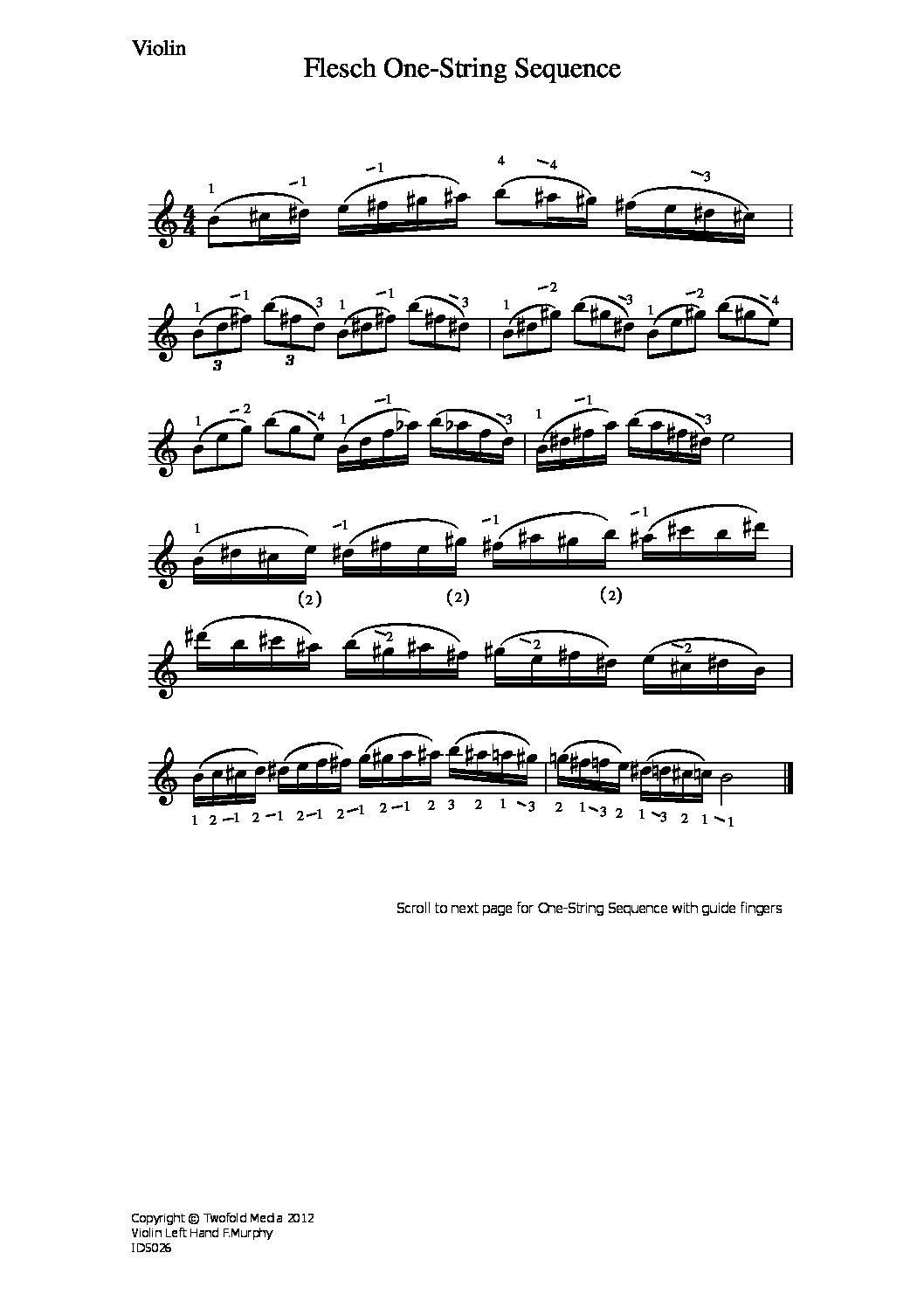 Flesch one-string sequence_vn