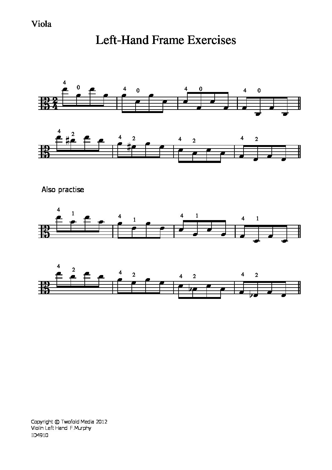 Left hand frame exercises_va