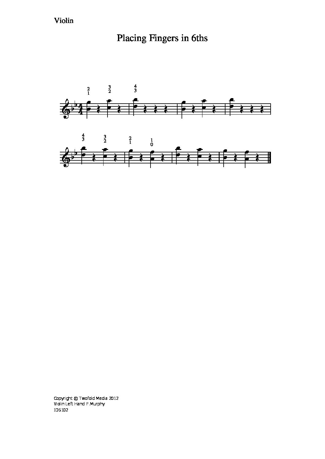 Placing fingers in 6ths_vn
