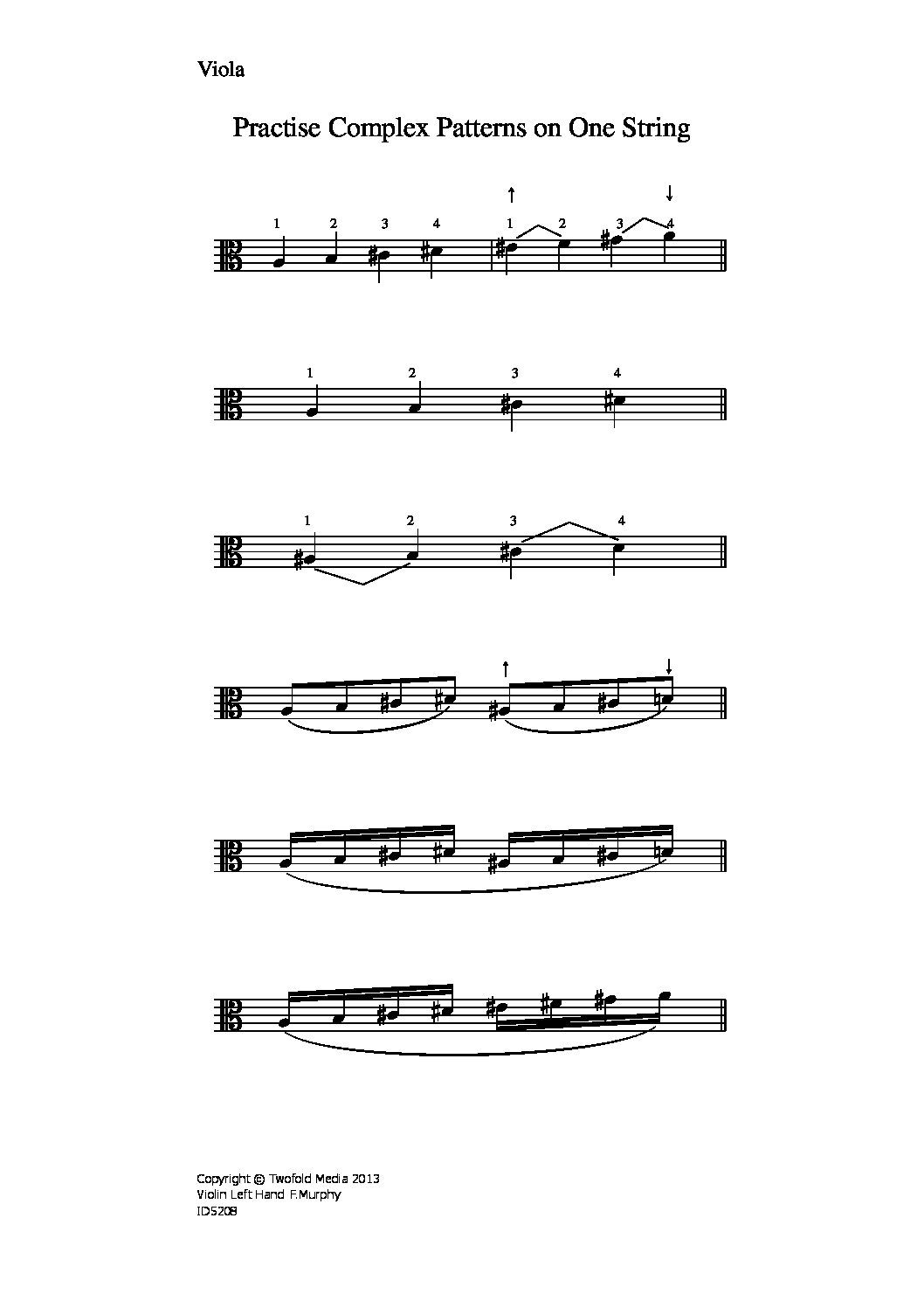 Practise complex patterns on one string_va
