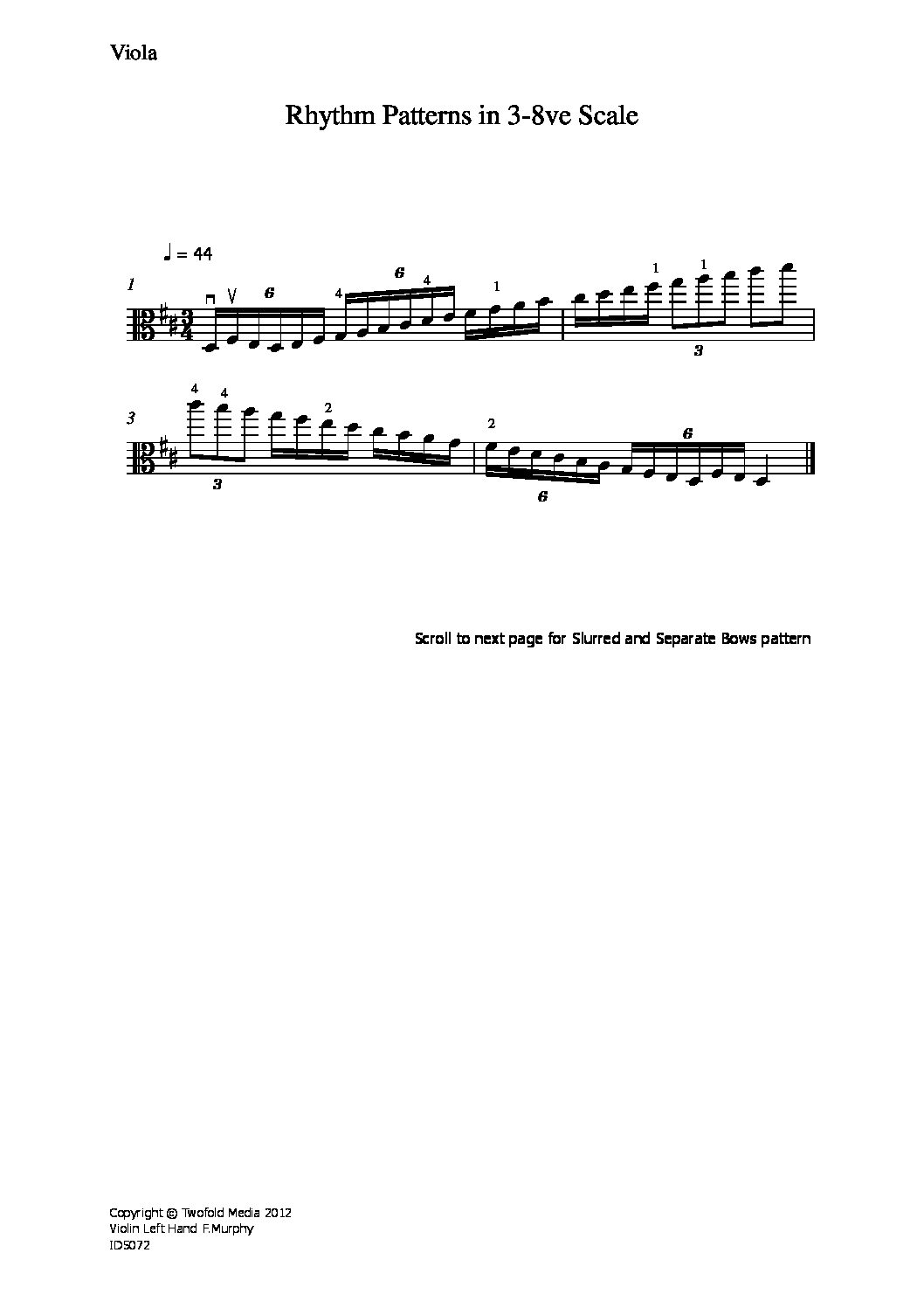 Rhythm patterns in 3-8ve scale_va